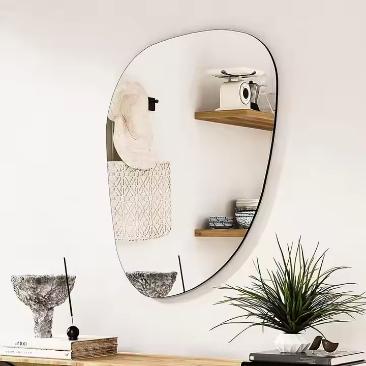 Frameless Mirror In Bathroom